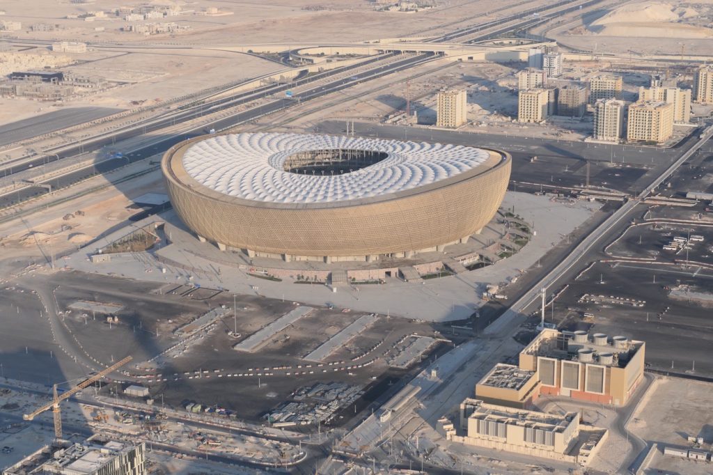 Das Lusail WM Stadion 2022 nördlich von Doha